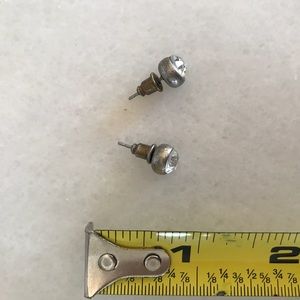 Small faux-diamond studs, rounded, unique shape